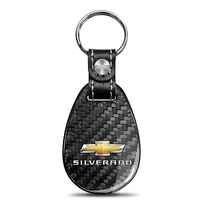 Chevrolet Silverado Real Carbon Fiber Tear-Drop Key Chain • $26.95