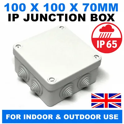 £4.95 • Buy 1x White Waterproof Junction Box 100 X 100 X 70 Ip65 Pvc Plastic For Outside