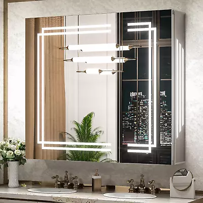 36X32 In Medicine Cabinet Bathroom LED Vanity Mirror 3 Colors Stepless Dimming C • $669.10