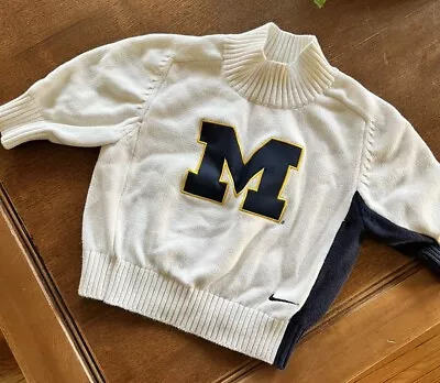 Vintage Nike Michigan Wolverines Sweater Youth Small Baby Toddler Y2K Turtleneck • $22