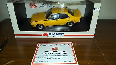 Biante 1:18 - Holden Lh Slr 5000 L34 Torana - Chrome Yellow • $549.99