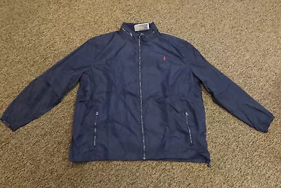 BIG & TALL New Polo Ralph Lauren Men's Packable Windbreaker Size 3XLT Navy Blue • $24.95