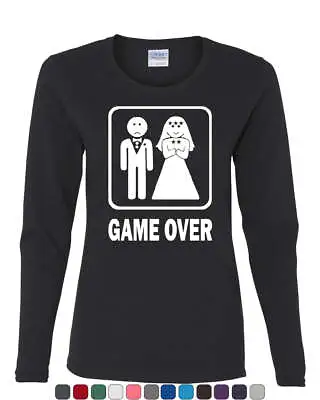 Game Over Funny Long Sleeve T-Shirt Groom And Bride Wedding • £23.70