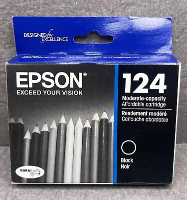 Genuine Epson 124 Black Ink Cartridge • $13