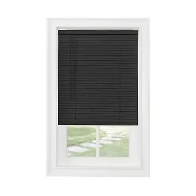 Set Of 2 Cordless 1  Light Filtering Vinyl Mini Window Blinds Black • $56.98