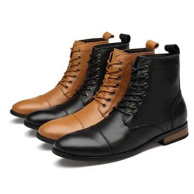 Men's Boots Ankle Leather Pointed Toe Business Formal High-Top Casual Shoes • $118.78