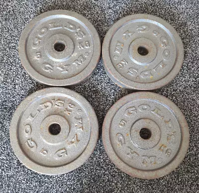 GOLD'S GYM CAST IRON WEIGHT PLATES / 1 INCH (4 X 5KG) 20kg Total • £40