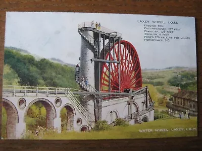 Laxey Water Wheel Isle Of Man - C 1938 - Artistic - (with Technical Details) • £2.50