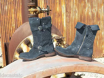 New Womens UGG Gillespie Navy Suede Motorcycle Size US 7 UK 5.5 EU 38 Boots • $99.99