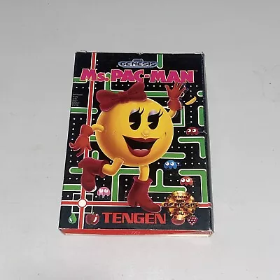 Ms. Pac-Man (Sega Genesis 1991) Complete With Manual & Fully Tested • $9.95