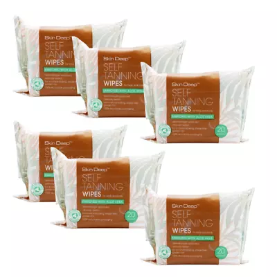 6X20 Pack Skin Deep Self-Tanning Wipes Enriched With Aloe Vera • £42