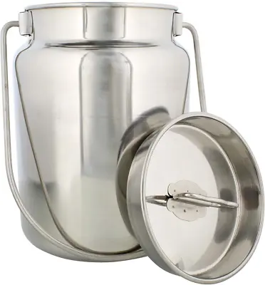 Metal Milk Jug 4 Liter (1 Gal) - Stainless Steel Jug Rustic Milk Cans With Lid • $49