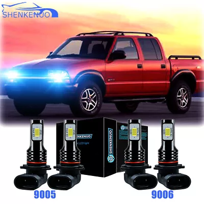 For  S10 1998-2003 - 4Pc 8000K LED Headlight High & Low Beam Bulbs Kit • $24.72