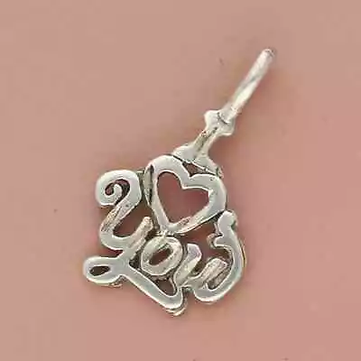 Sterling Silver Vintage I Love You Pendant • $19.20