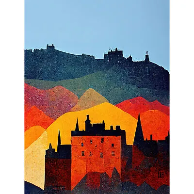 Edinburgh Autumn Scotland Folk Art City Canvas Poster Print Picture Wall Art • £13.99