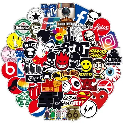 UK 50PC Fashion Graffiti Stickers Brand LOGO Laptop Skateboard Car Luggage Decal • £3.97