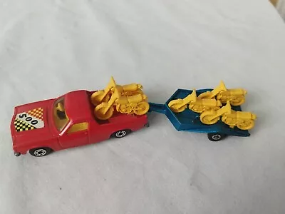 Matchbox Superfast No 60 Holden Pick-Up Red 500 Label With Trailer And Bikes • £35