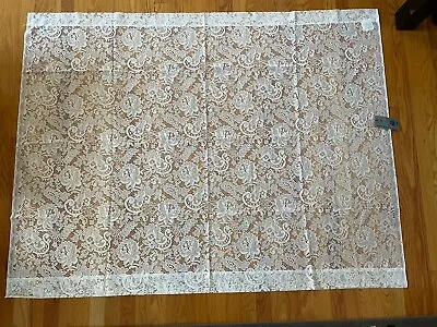 Vintage JC Penney Off White Lace Curtain Panel 60x45 Sheer Floral • $18