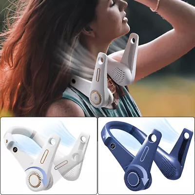 Travel Neck Fan Bladeless Hanging Air Cooler USB Rechargeable Portable Personal • $7.98