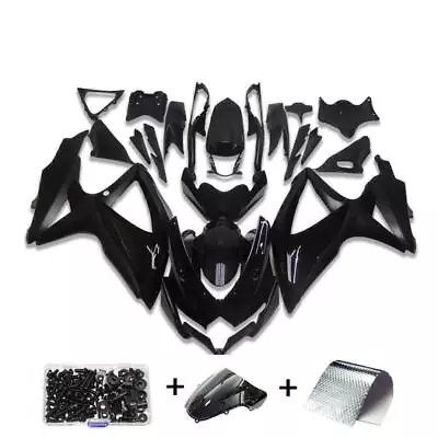 For  GSXR600/GSXR750 2008 2009 2010 Glossy Black Fairing Kit ABS BodyWork • $240.99