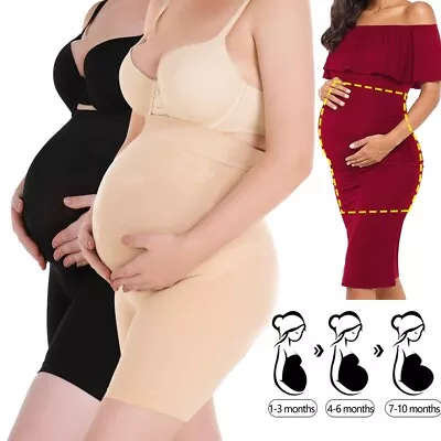 Women High Waist Mid Thigh Seamless Maternity Shapewear Pregnancy Body Shaper TF • £7.99