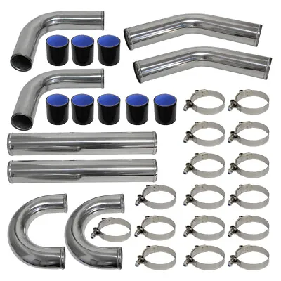 2.75  70mm Universal 8 PCS Turbo Intercooler Pipe Kit + Silicone Hose Clamps BK • $318.99