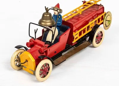 Tucher & Walther Vintage Tin Toy Friction Fire Truck • $75