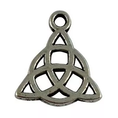 60 Pcs Antiqued Silver Metal Triangle Knot Charms T16269  • $5.40