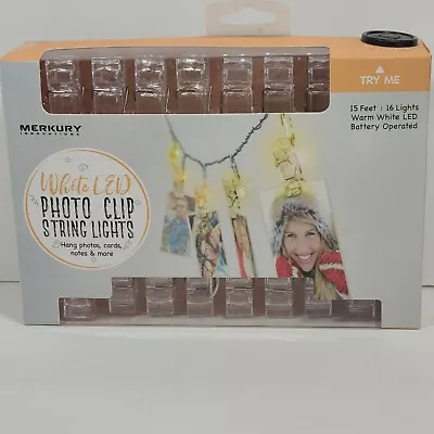 String Light 16 Photo Display Merkury Innovations 15 Ft LED Photo Clip Battery • $6.95