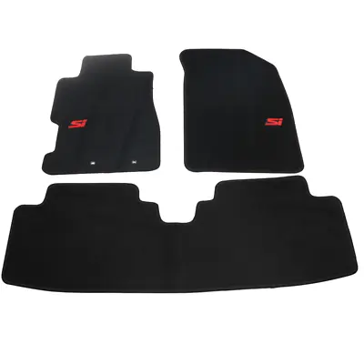 For 01-05 Honda Civic 02-05 Civic Si Nylon Floor Mats Black Carpets W/ Red Si • $57.99