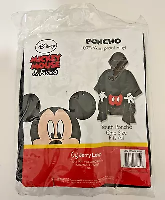 Disney Mickey Mouse Poncho Youth One Size Fits All 100% Vinyl Waterproof New • $7.95