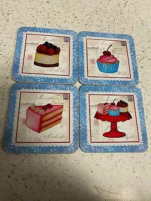 £8.75 • Buy  Laminated Cake Tea Coasters Square Cork Backed Table Cup Dining Mat Birthday