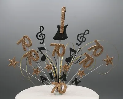 £14.99 • Buy Cake Topper Musical Notes Guitar Cake Decoration Stars On Wires 18th 21st 006