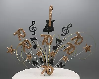 £14.99 • Buy Cake Topper Musical Notes Guitar Cake Decoration Stars On Wires 18th 21st 006