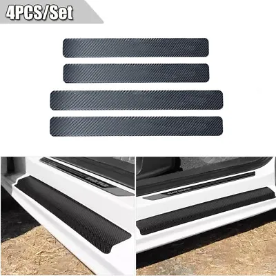 4x Carbon Fiber Car Stickers Door Sill Protector Scuff Plate Covers Anti-Scratch • $5.22