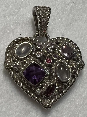 $67 • Buy Judith Ripka Sterling Silver Heart Enhancer With Semi Precious Stones￼