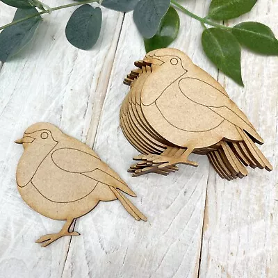 Christmas Theme Wooden Craft Shape MDF Embellishment Christmas ROBIN • £4.80