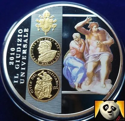 2013 Large 70mm Vatican Proof Medal Silver Plated 2012 €100 Tribute & P. Stones • $49.67