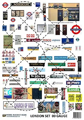 00 Gauge London Underground And Road Signs Model Railway London Scene • £3.50