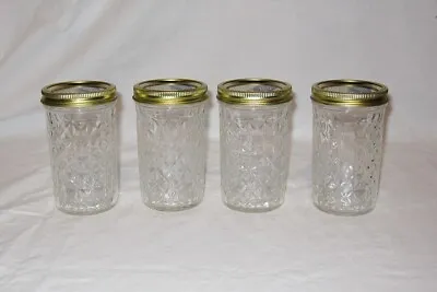 4 Vintage Ball Quilted Jelly Storage Jars With New Lids  63  Size *EXCELLENT* • $15