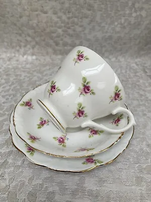 Vintage Collingwood & Duchess Pink Rose China Ditsy Trio Cup Saucer & Plate • £4.99