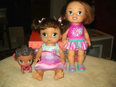 3 Baby Alive Hispanic Doll Lot~crib Life Lulu~snackin Noodles-interactive Talks • $21.50