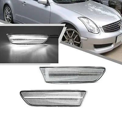 Clear LED Front Bumper Side Marker Light For 03-07 Infiniti G35 Coupe Skyline • $23.99
