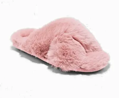 Brooklyn Crossband Fur Slippers Vibrant Pink - Size M 2/3 - (New/Sealed) • $11.25