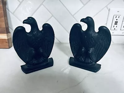 Vintage Cast Iron Eagle Bookends - Pair -  Robert Emig - Heavy • $24.99