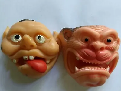 Lot Of 2 Vintage Rubber Monster Uglies Jiggler Monster Head Finger Puppets • $21.69