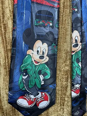 Mickey Mouse Christmas Tie Vintage 80s Street Pole D1 • $29.99