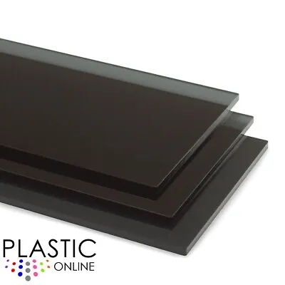 Black Tint Smoked Grey Tint Perspex Acrylic Sheet Plastic Panel Cut To Size • £0.99