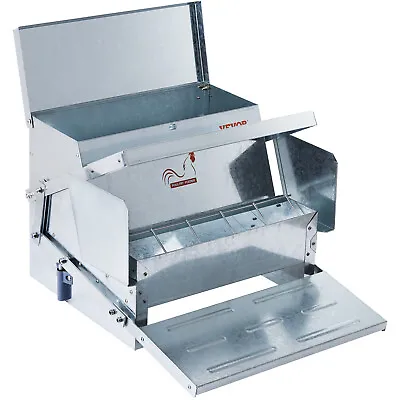 VEVOR Automatic Chicken Feeder Galvanized Steel Poultry Feeder 25 Lb 10 Chickens • £57.59