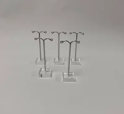 Set Of Five 8.5cm Acrylic Earring Stands (Jewellery Display) Drop Earrings/Hoop • £15.50